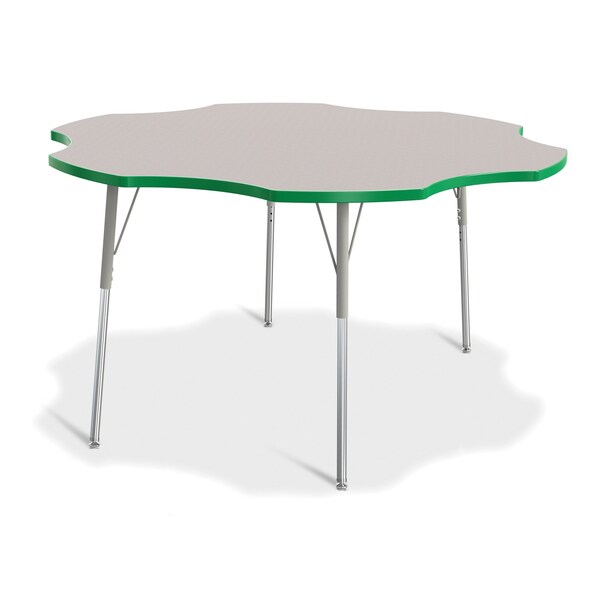 Jonti-Craft Berries Six Leaf Activity Table, 60 in., A-height, Freckled Gray/Green/Gray 6458JCA119 - main